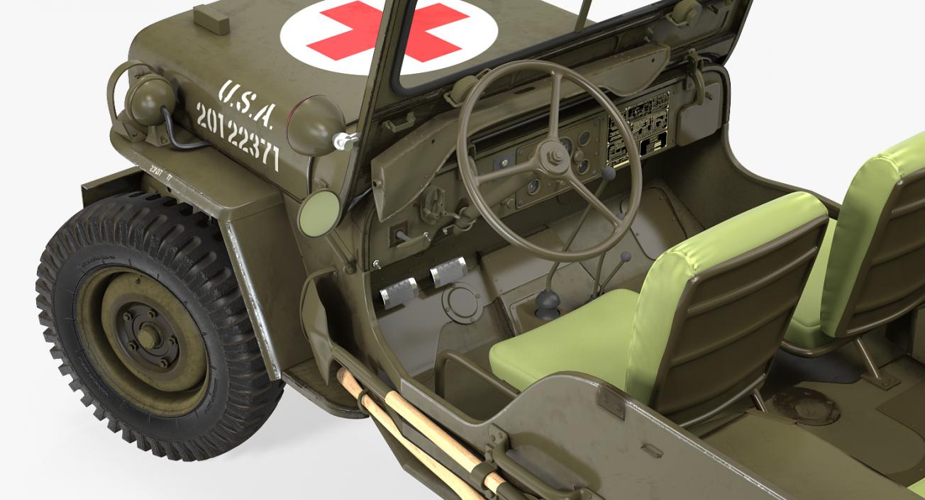 3D Jeep Willys 1944 Ambulance