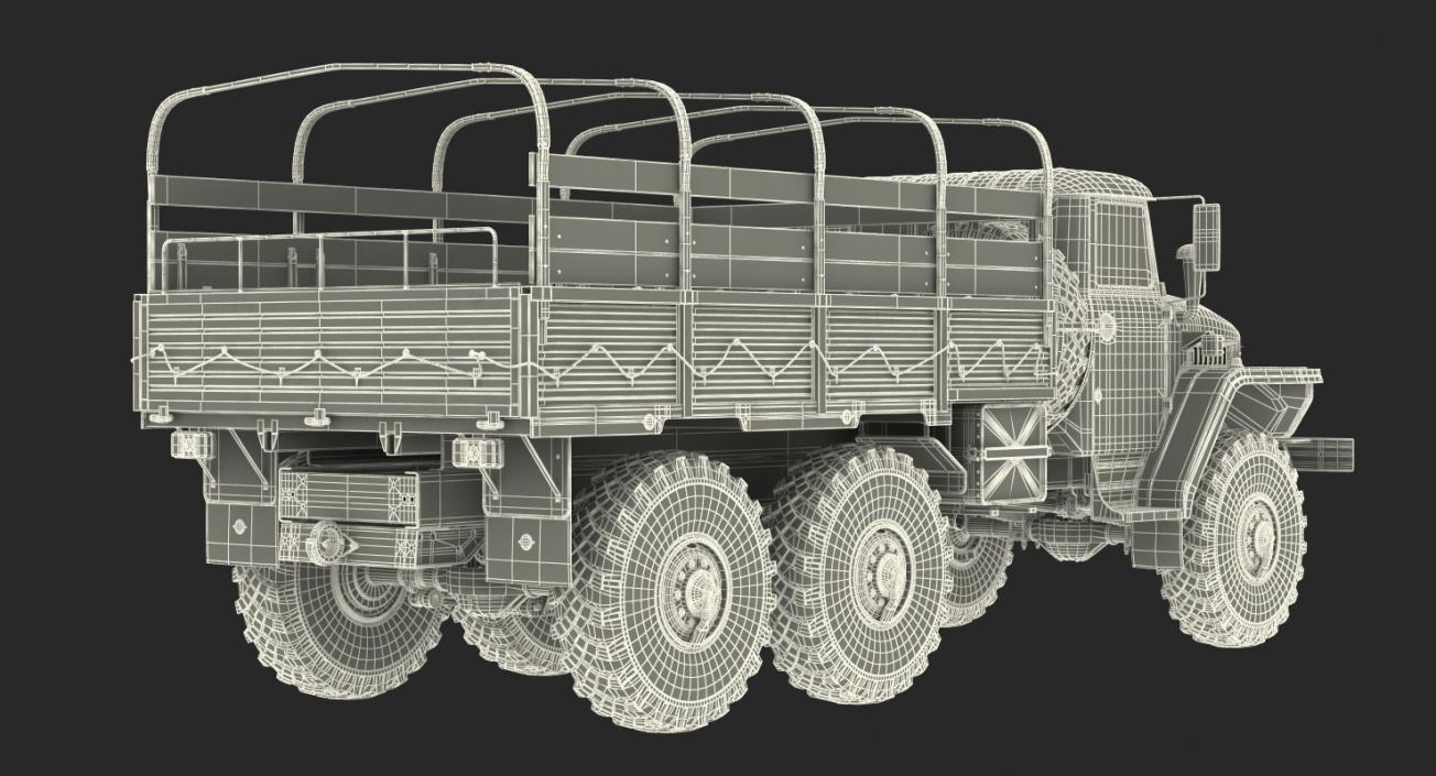 URAL 4320 Truck 6x6 Vehicle Rigged 3D model