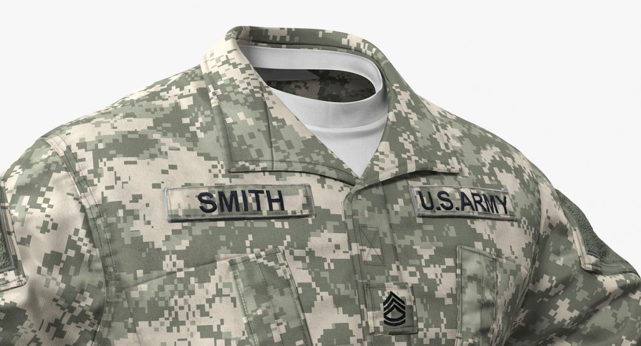 3D US Army Black Soldier Uniform T-Pose
