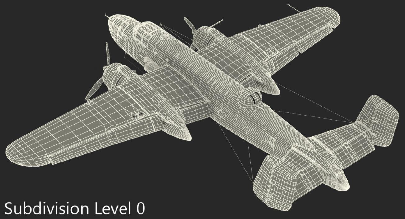 B-25 Mitchell US Medium Bomber Rigged 3D