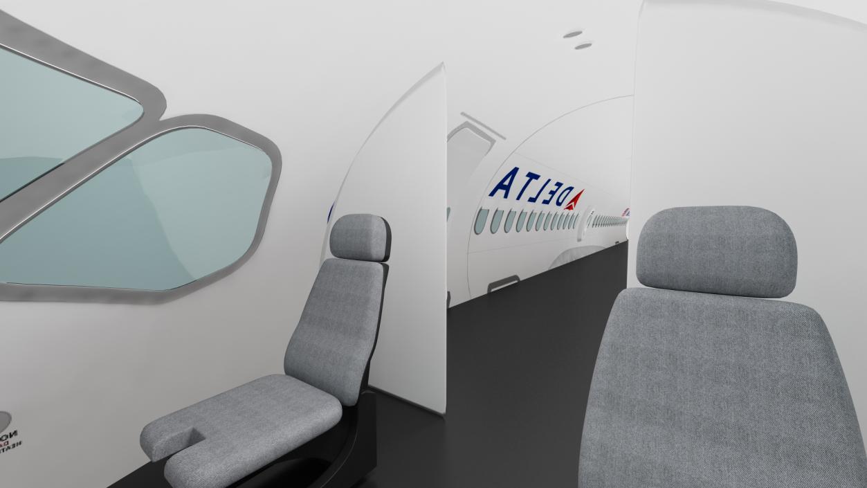Airbus A220 100 Delta Simple Interior 3D