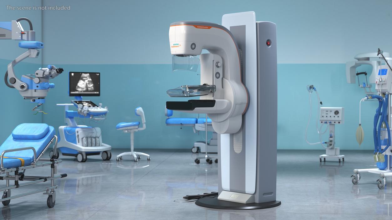3D model Mammograph Siemens Mammomat Revelation Rigged
