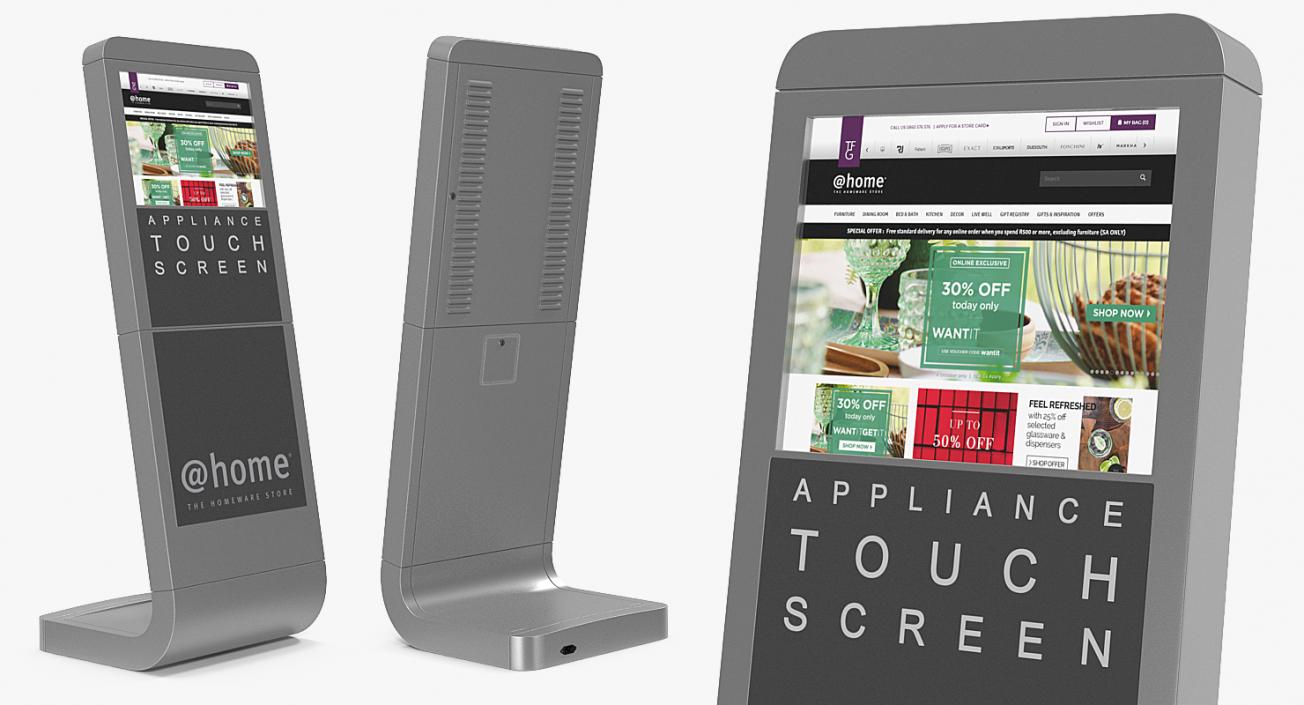3D Information Broswer Kiosk Touch Screen model