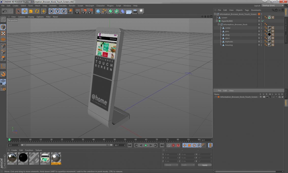 3D Information Broswer Kiosk Touch Screen model