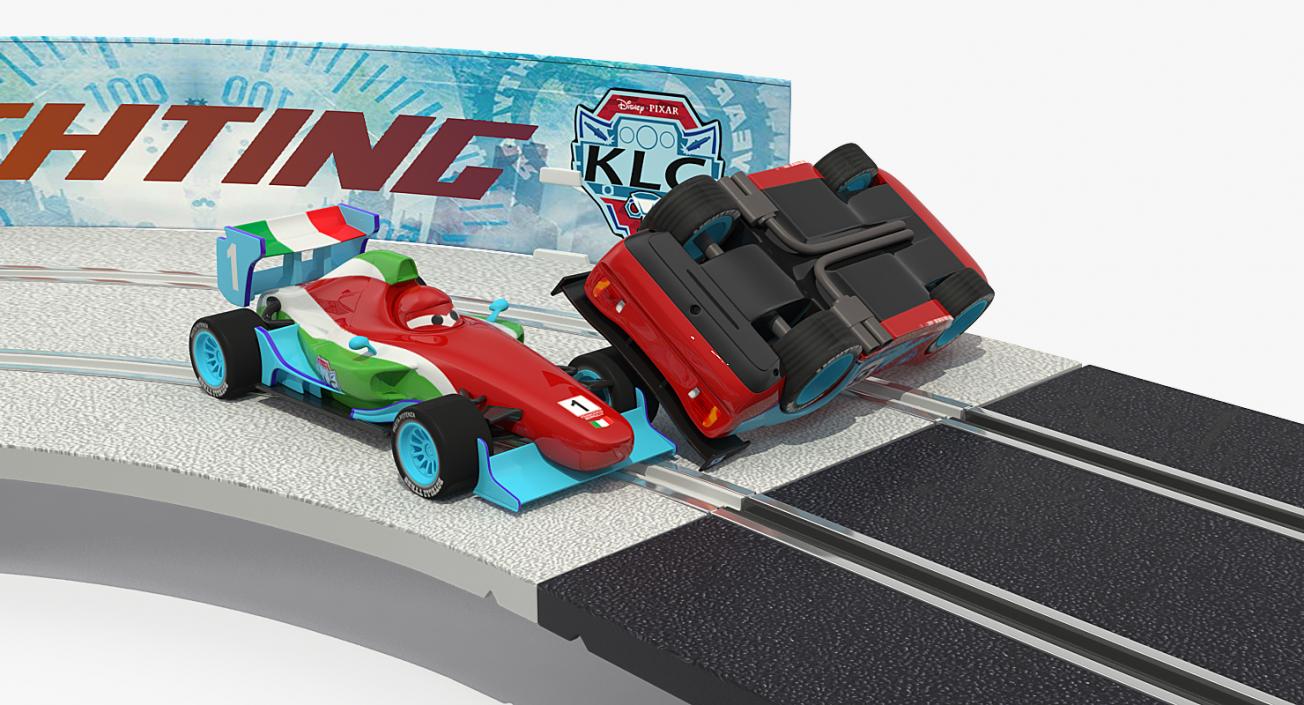 3D model Toy Racing Car Track with Cars