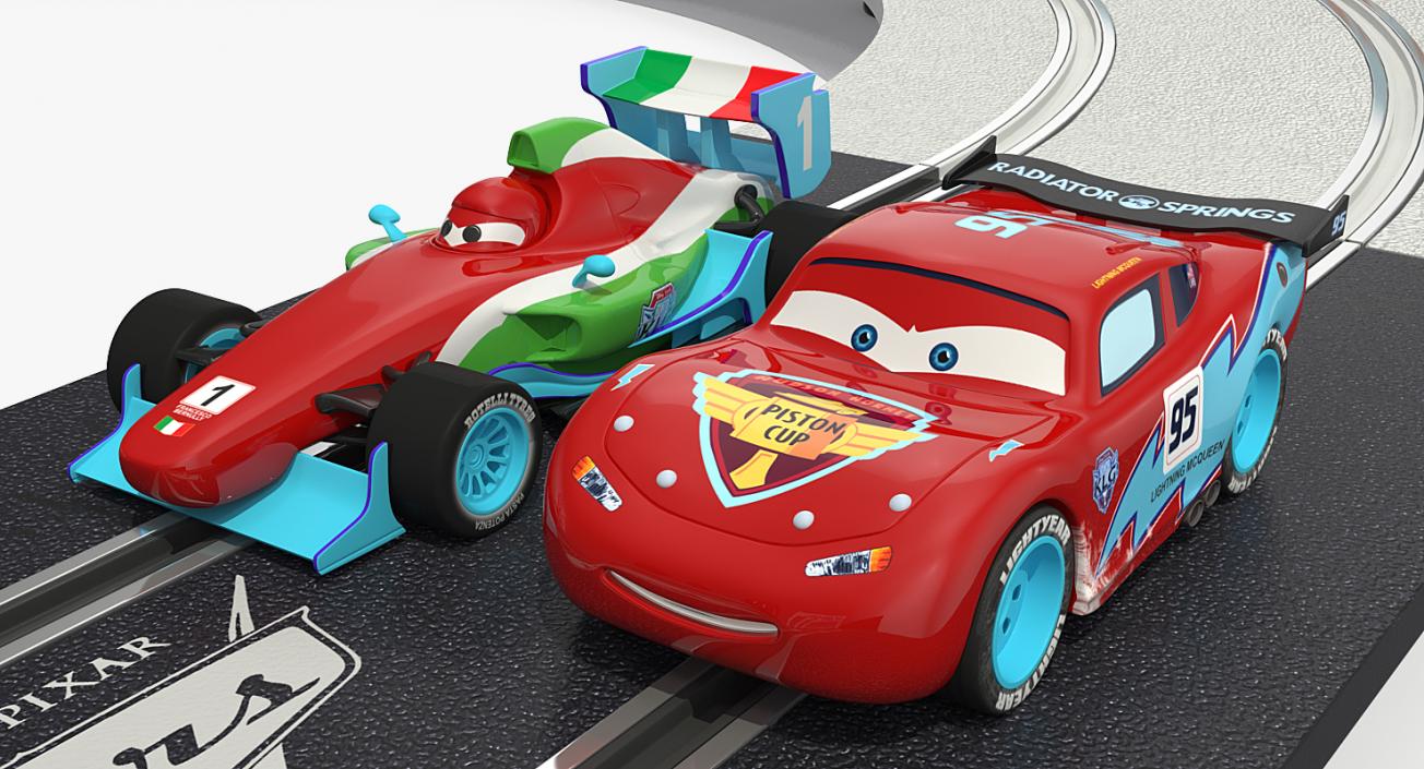 3D model Toy Racing Car Track with Cars