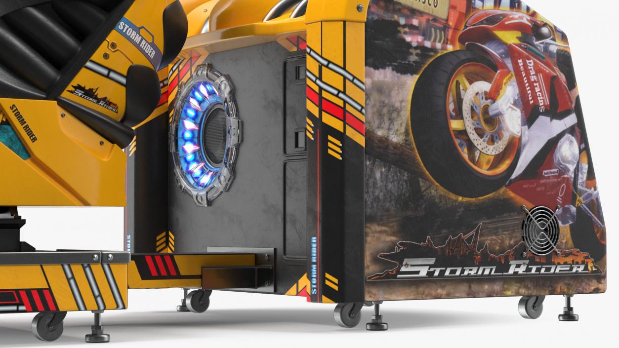 3D Boy on Storm Riders Motorcycle Racing Arcade Game Fur model