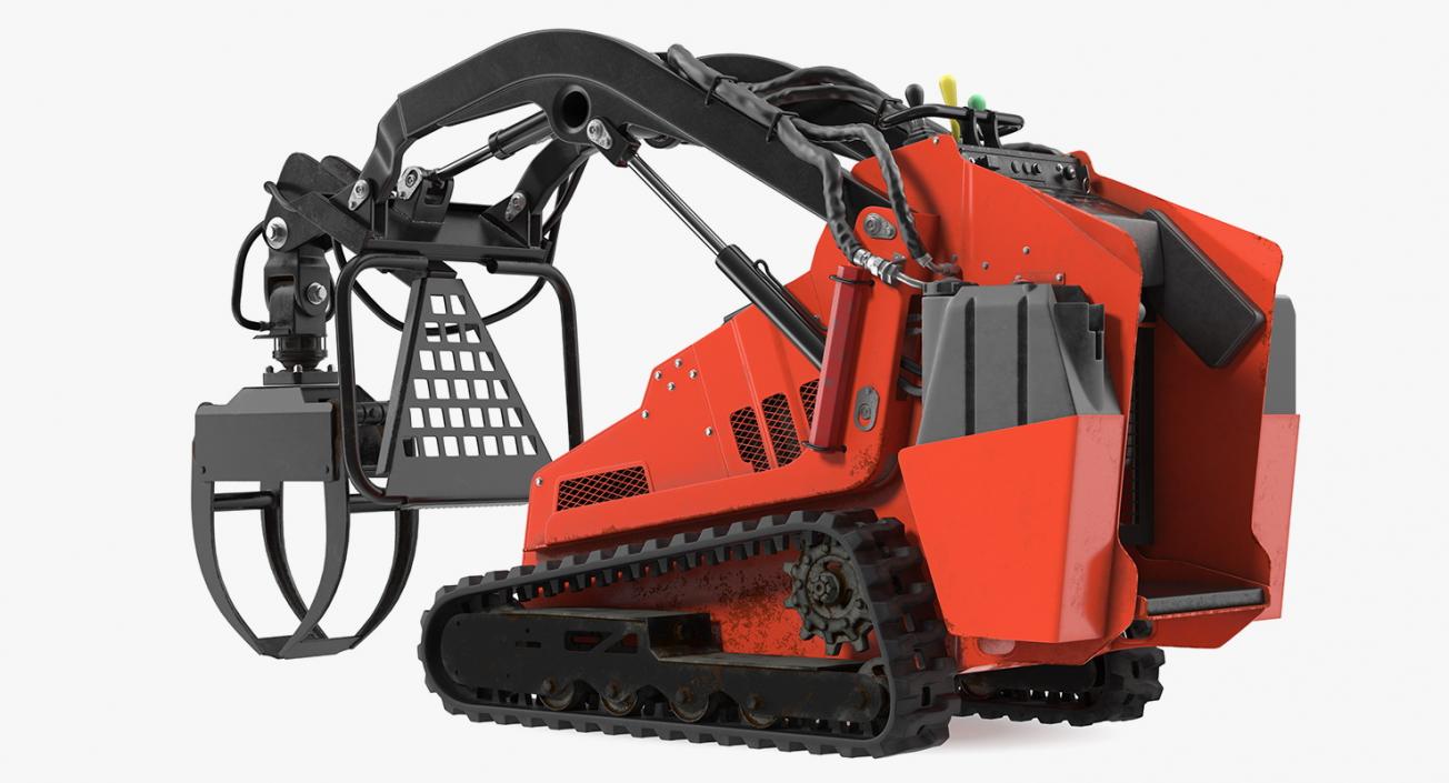 3D model Mini Skid Steer with Grapple Rigged