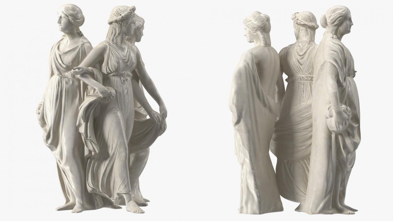 Three Nymphs Statue 3D model