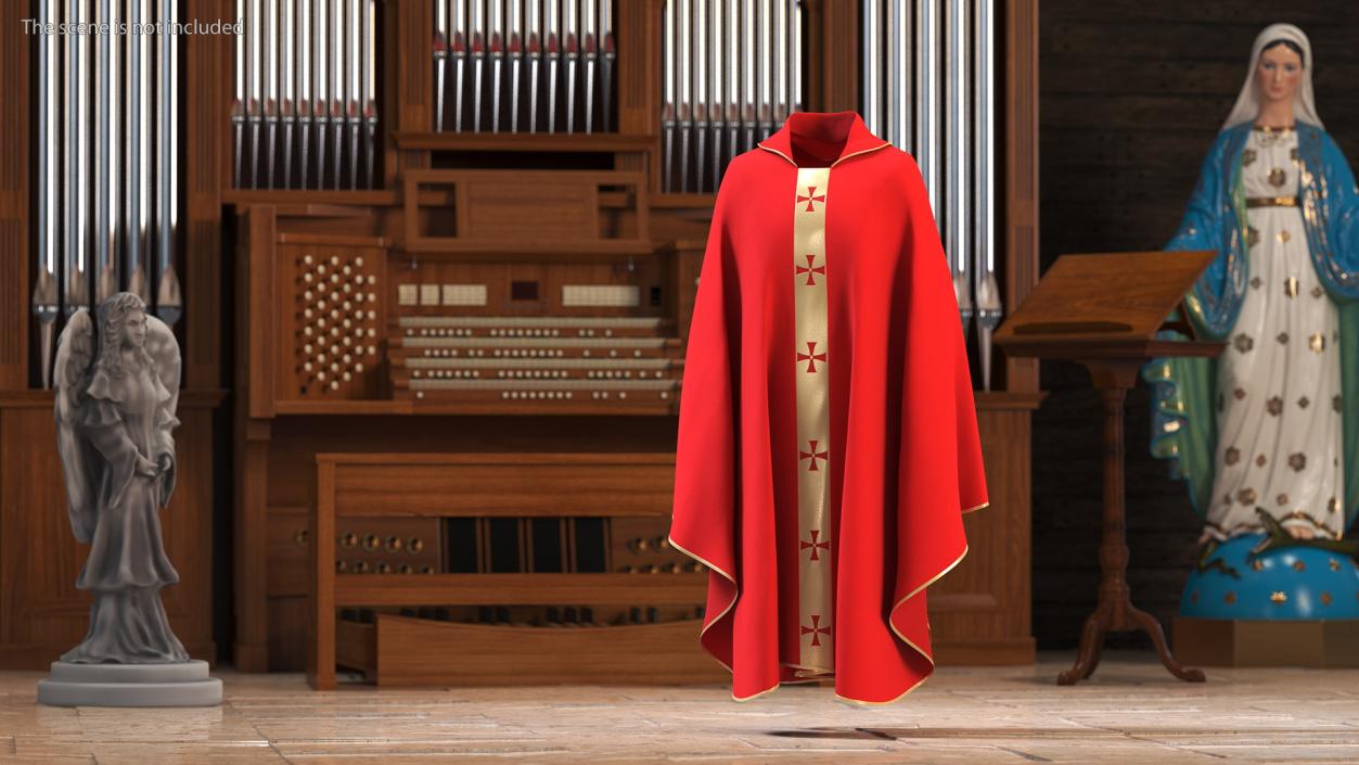 3D Liturgical Vestment Red Robe model