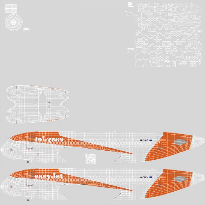 Airbus A320 EasyJet Airline Rigged 3D model