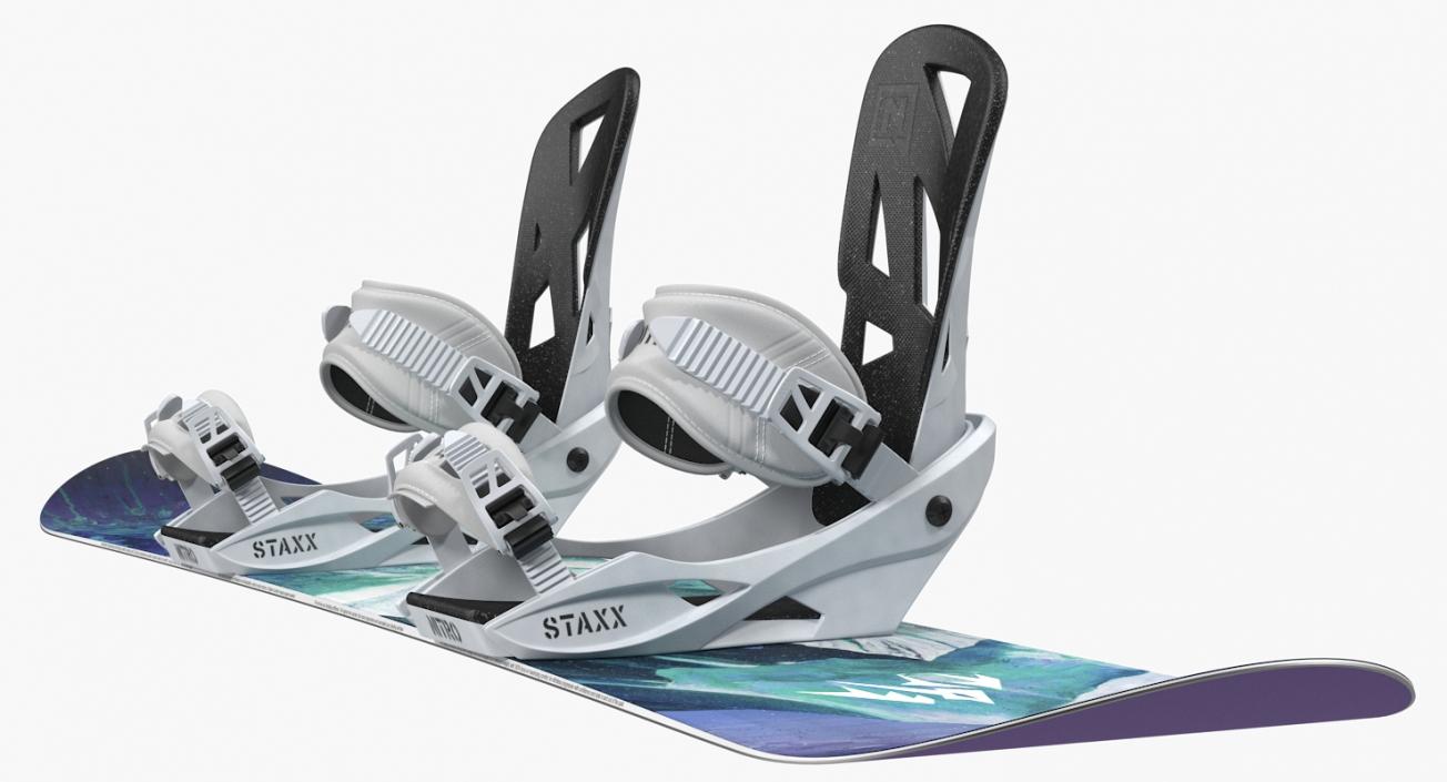 3D model Snowboard Jones with Staxx Bindings