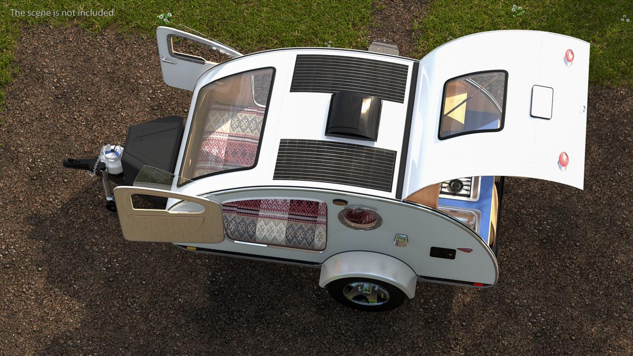 3D Teardrop Camping Trailer Rigged
