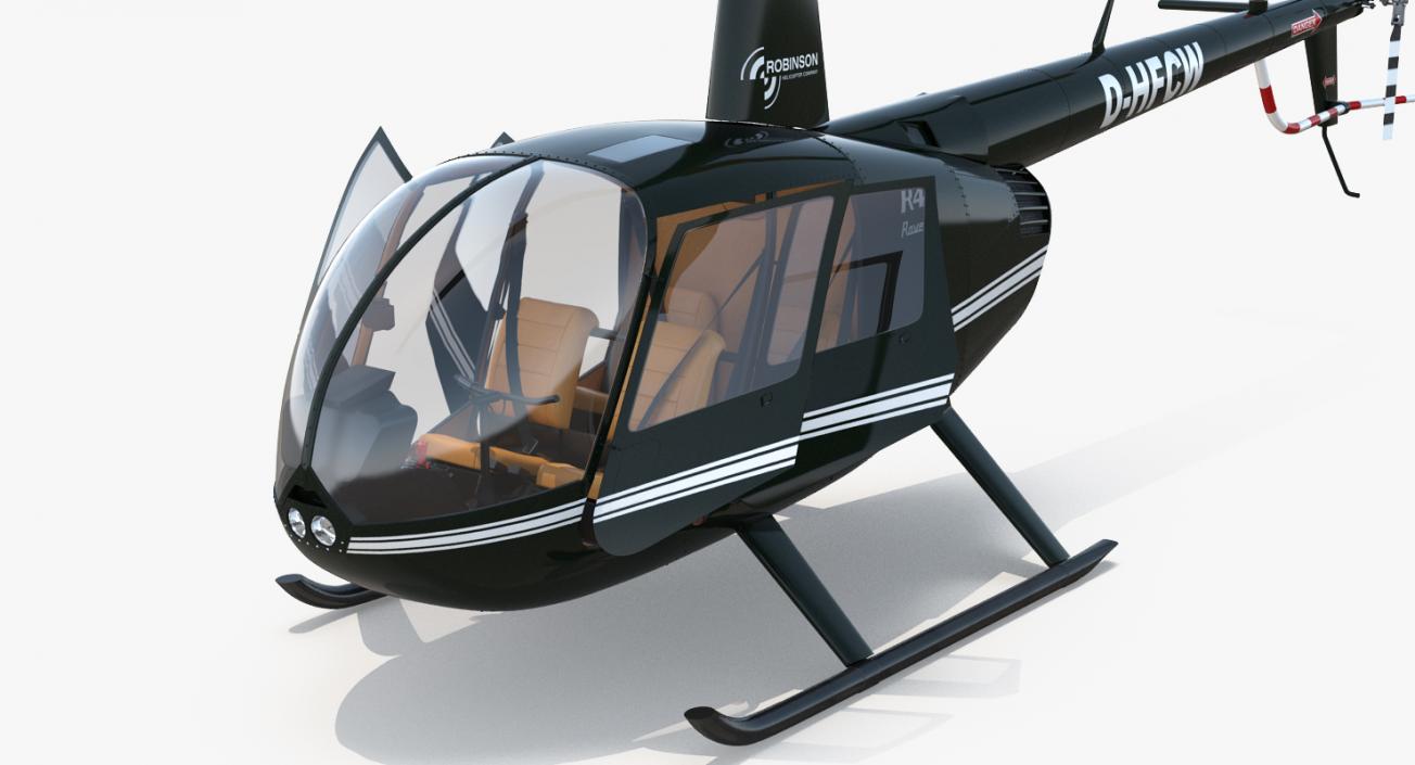 3D model Light Helicopter Robinson R44 Raven II Rigged