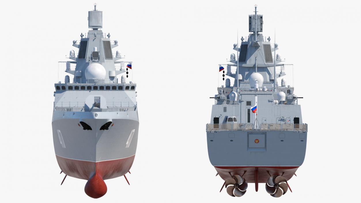 3D model Frigate Admiral Gorshkov Project 22350 Rigged
