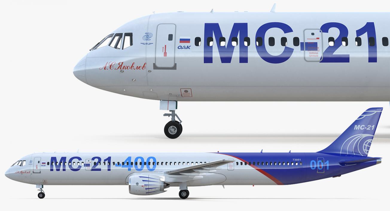 3D Irkut Airliner MC-21 400 Rigged
