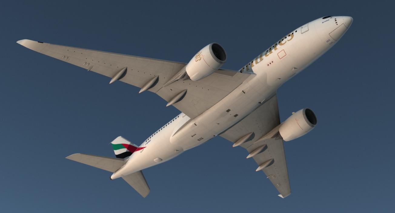 Airbus A350-800 Emirates Air Line Rigged 3D Model 3D model