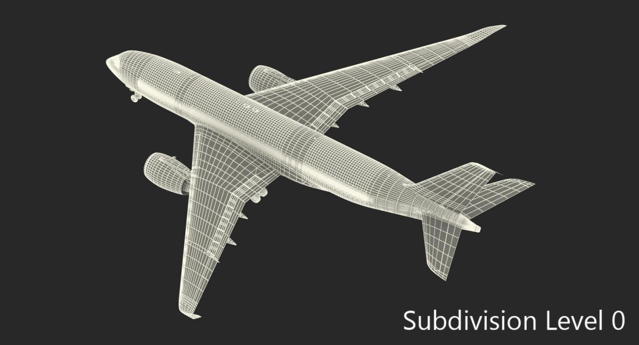 Airbus A350-800 Emirates Air Line Rigged 3D Model 3D model