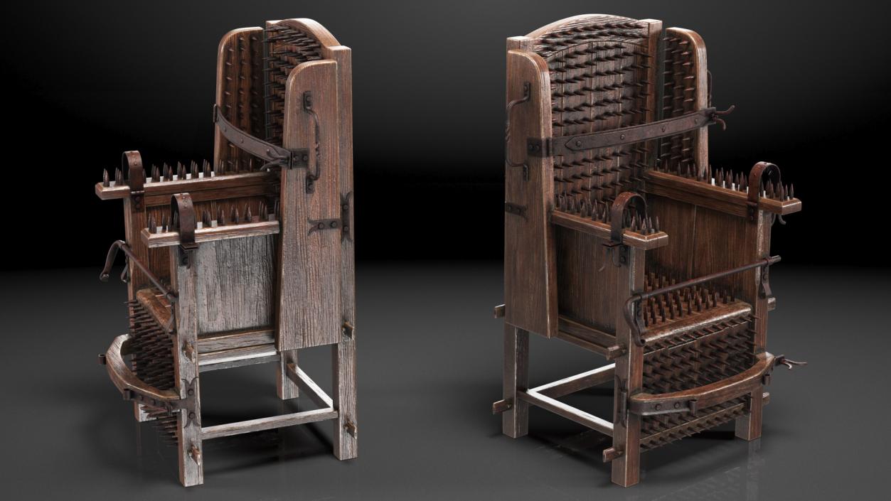 Medieval Spiked Torture Chair 3D model