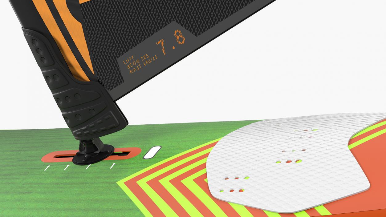Sport Windsurf Board And Sail 3D model