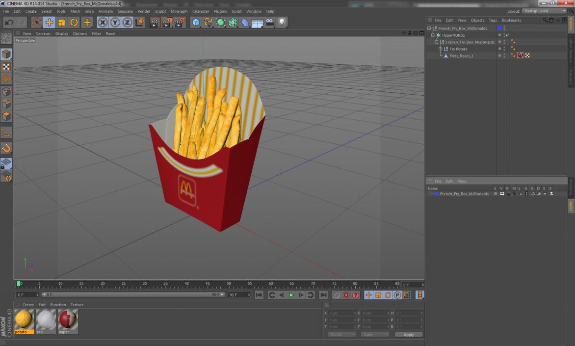 French Fry Box McDonalds 3D model