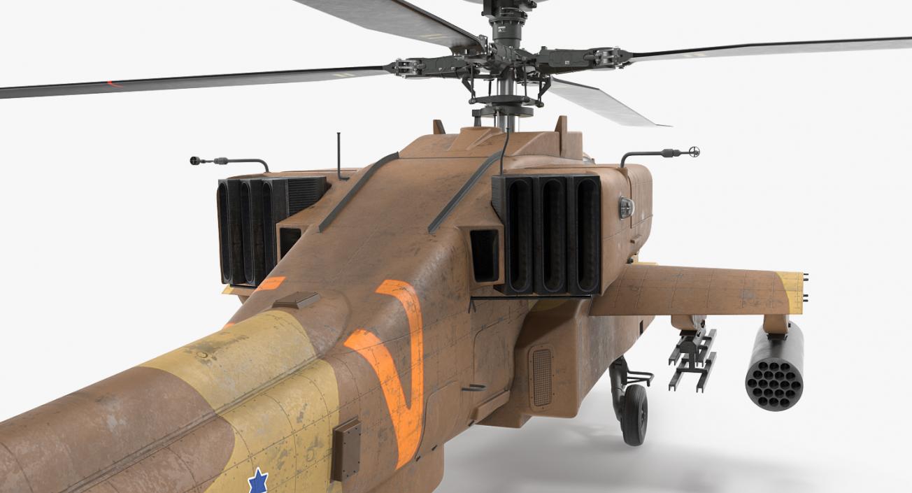 3D model AH-64D Apache Longbow Israel Rigged