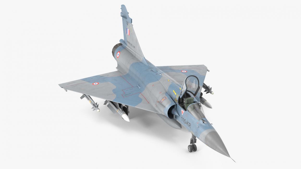3D French Air Force Mirage 2000C with Armament model