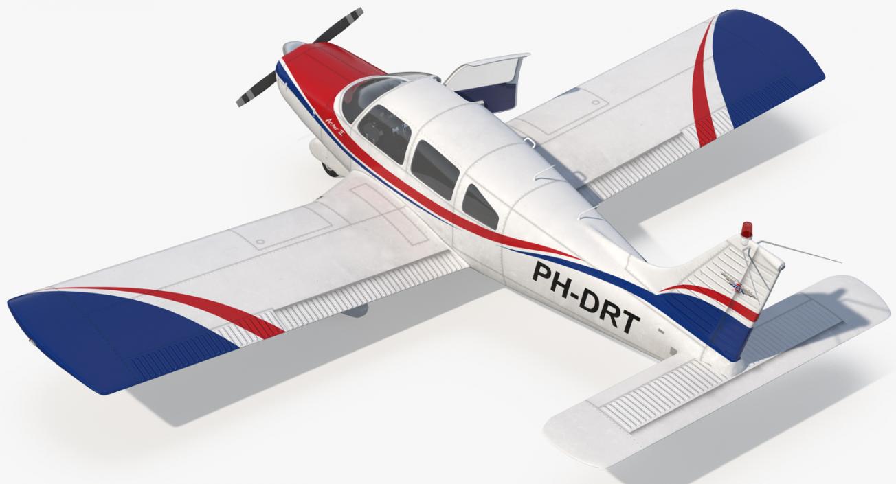 Light Aircraft Piper PA-28-161 Warrior III Rigged 3D model