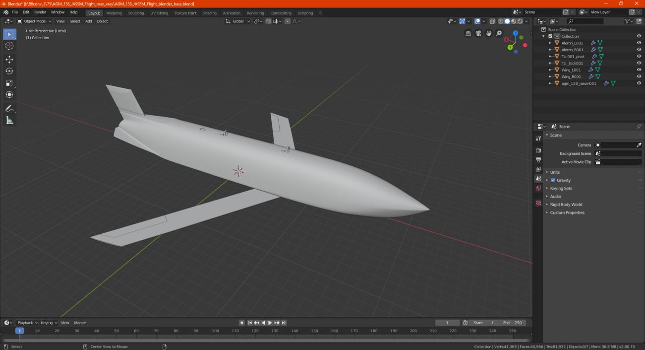 3D model AGM 158 JASSM Flight