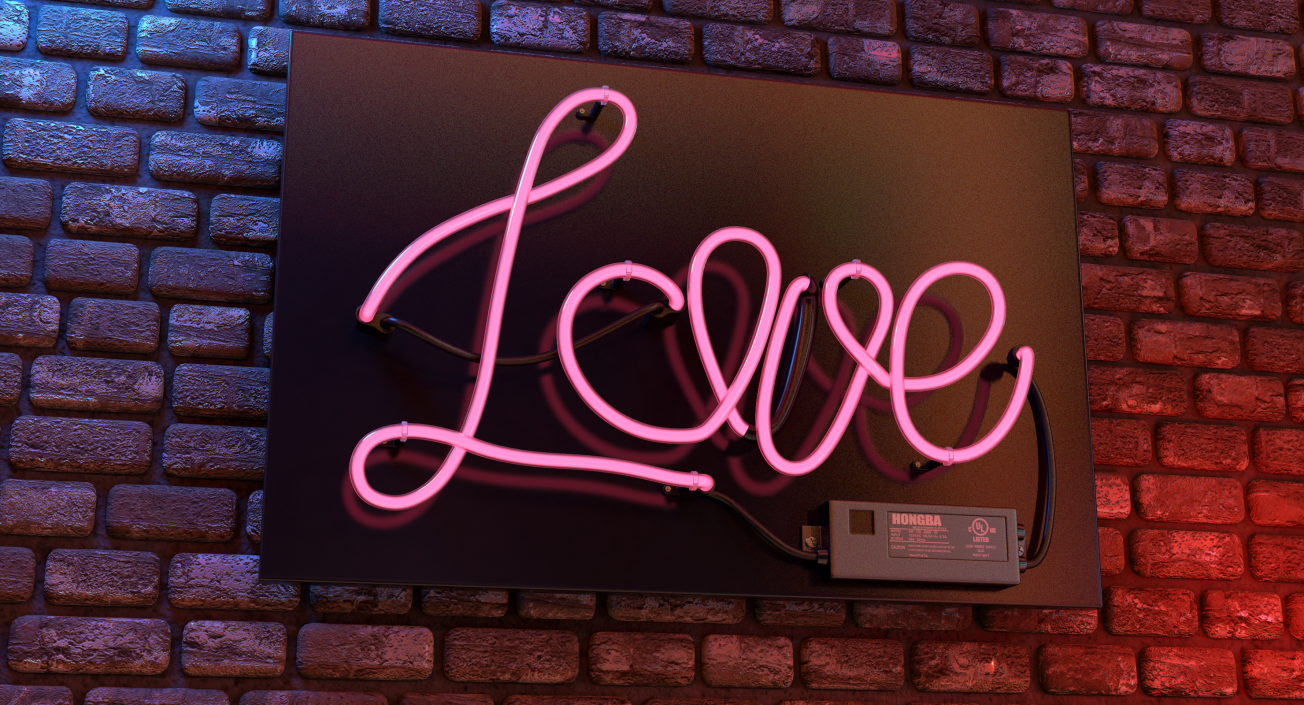 Neon Sign Love 3D model