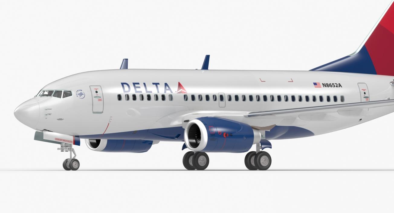 3D Boeing 737-600 with Interior Delta Air Lines Rigged