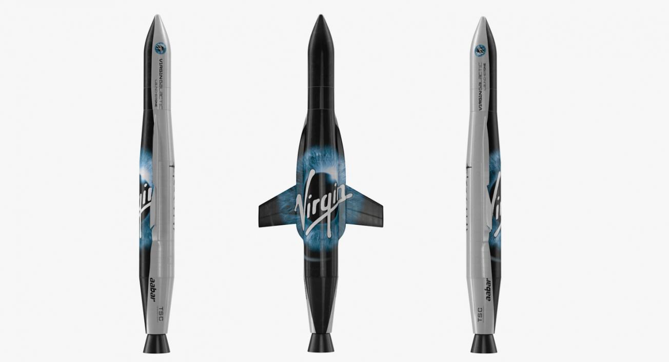 Virgin Galactic Rocket with Satellite 3D