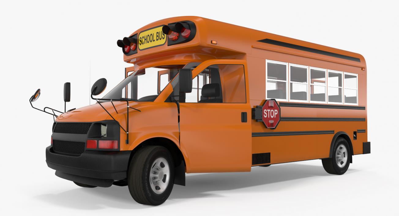 3D Small School Bus