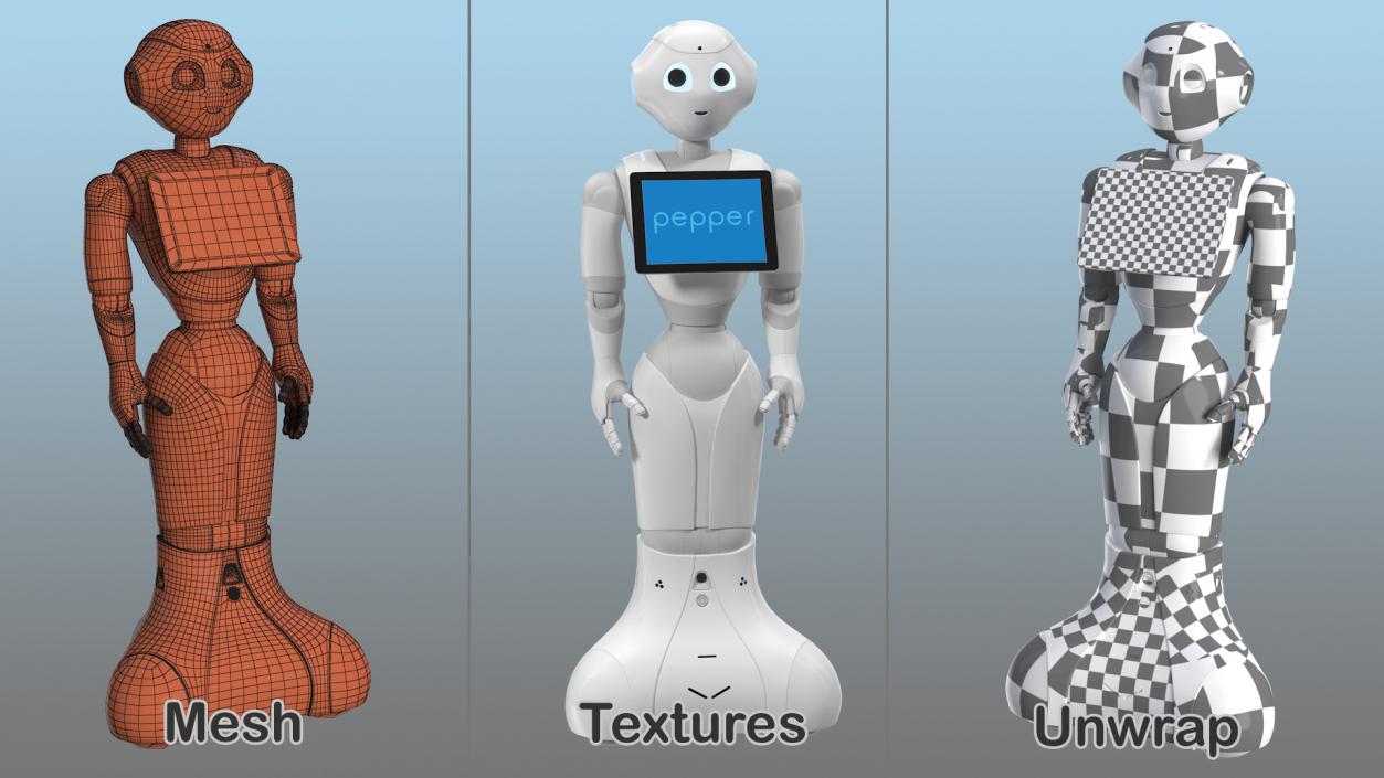 3D Pepper Robot Standing Pose