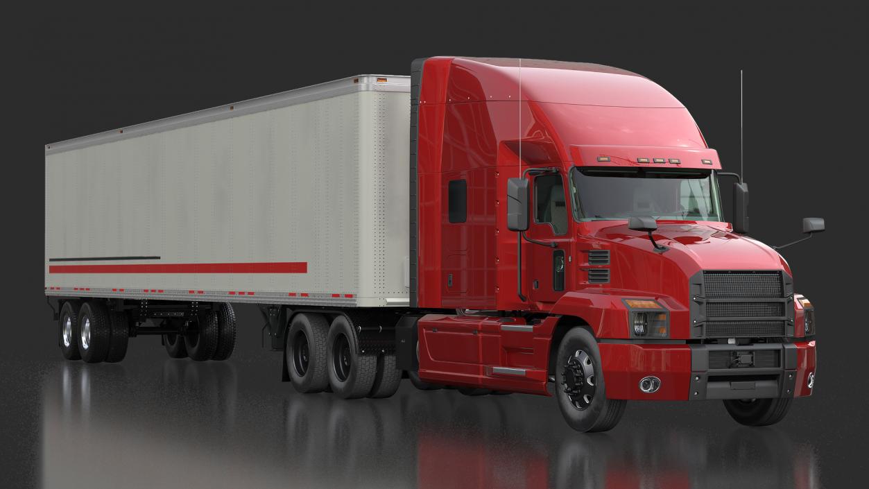 3D Semi Truck with Trailer Generic