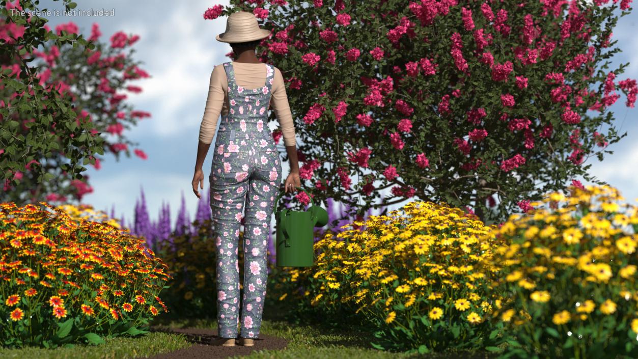 Gardener Afro American Woman Rigged for Maya 3D model