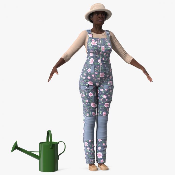 Gardener Afro American Woman Rigged for Modo 3D model