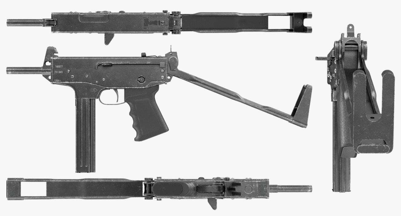 3D model Submachine Gun PP-91 KEDR