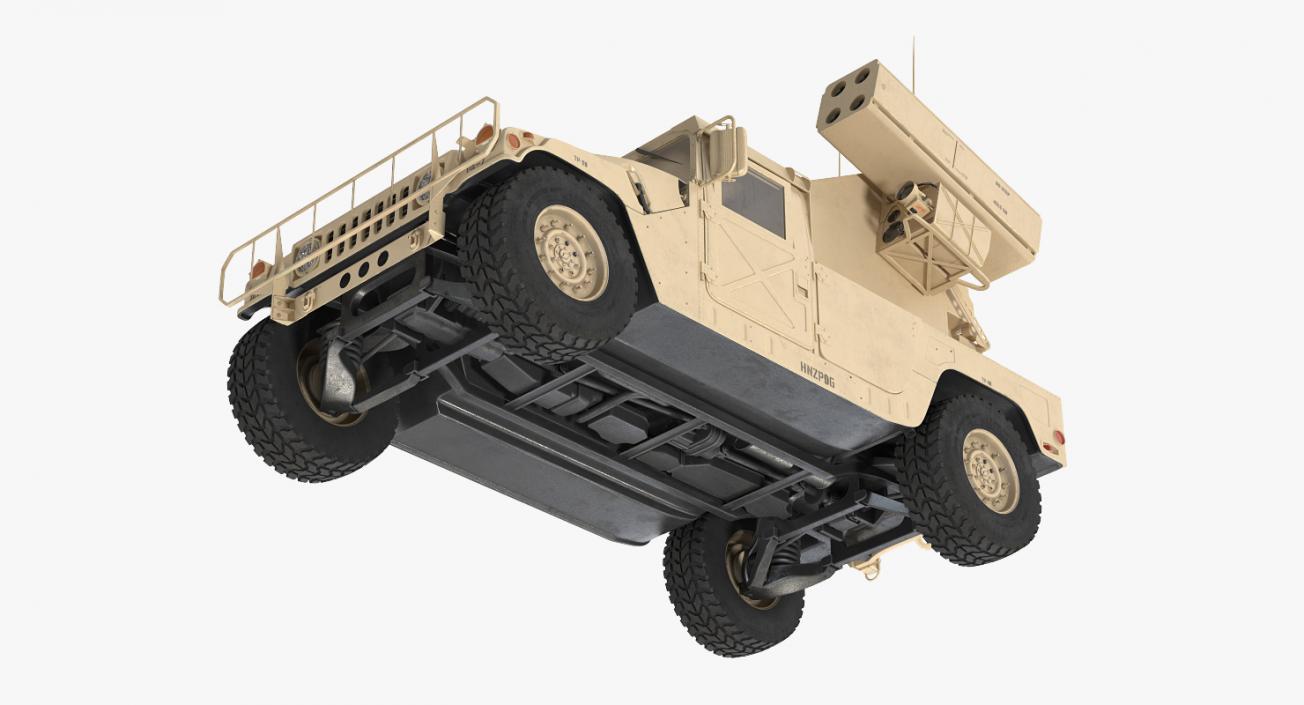 3D HMMWV M998 Equipped with Avenger Desert Rigged