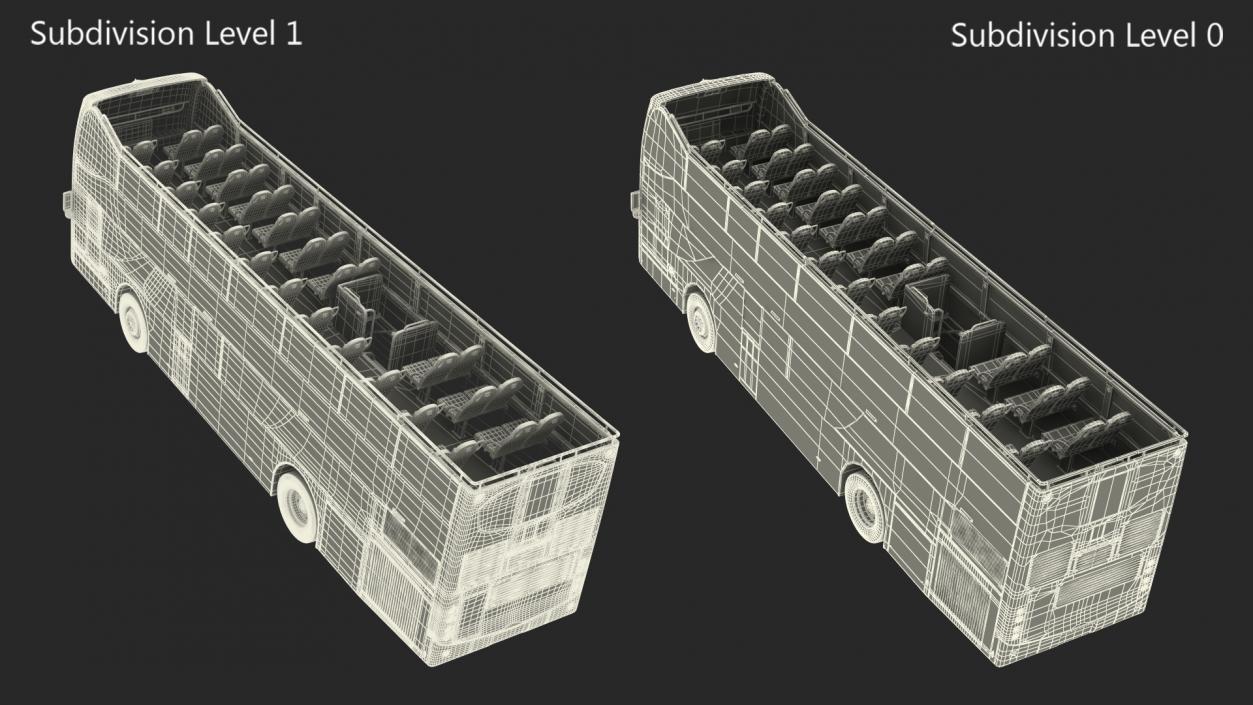 3D Open Top Double Decker Hop On Off Tour Bus Rigged for Maya model