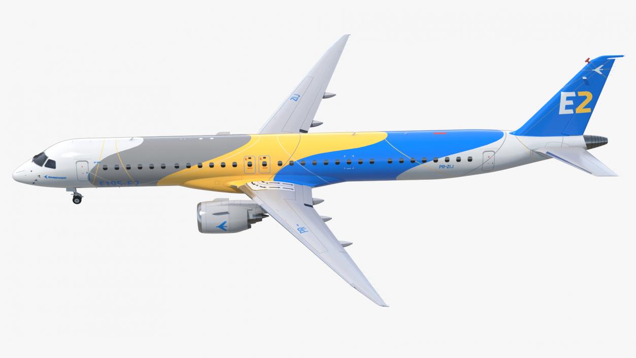 3D Embraer E-Jet E195-E2 Rigged model