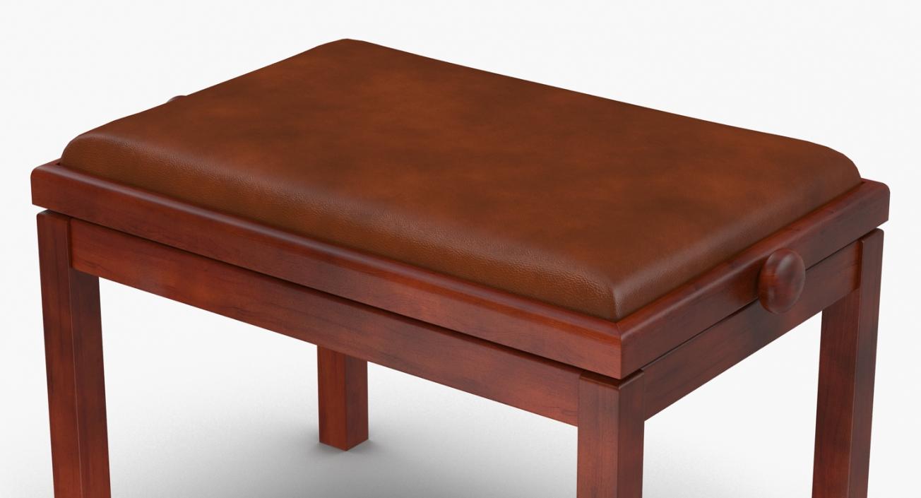 3D Upholstered Top Piano Bench Brown model