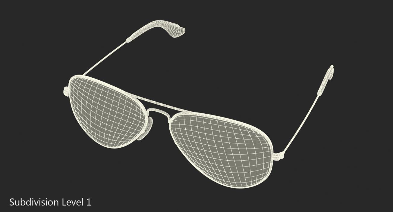 Classic Sunglasses Ray Ban Aviator Blue 3D model