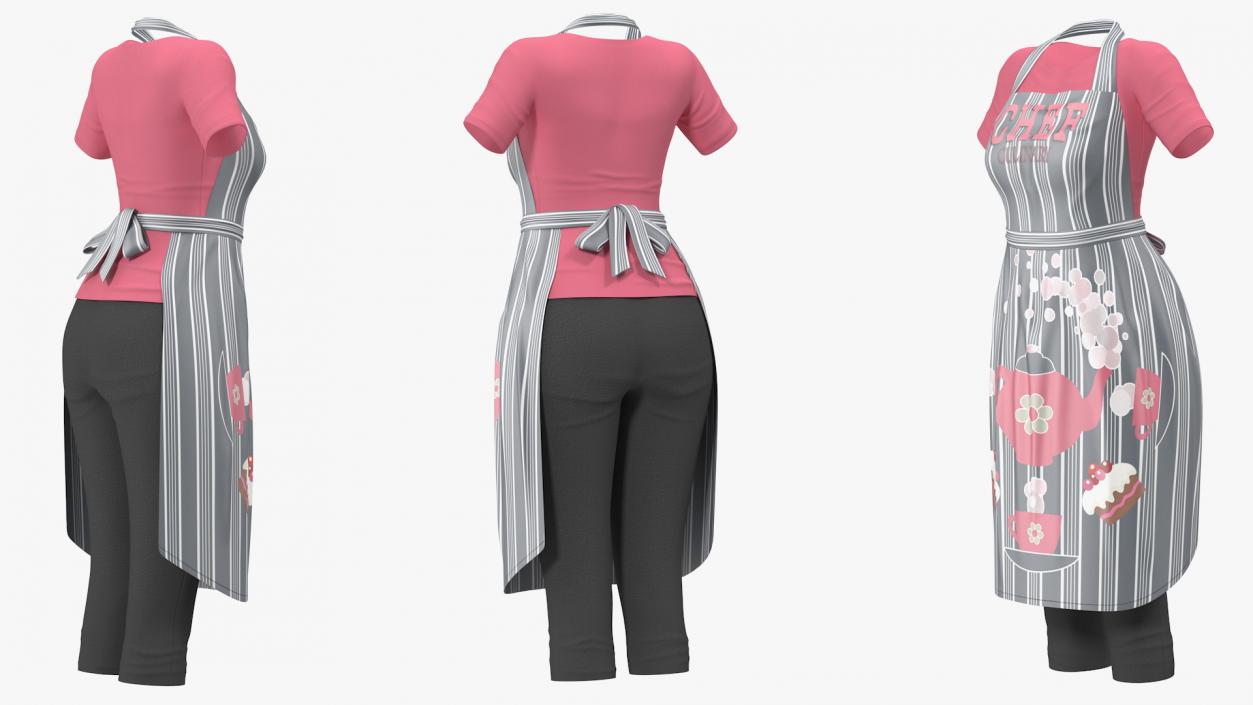 Kitchen Clothing with Apron 3D