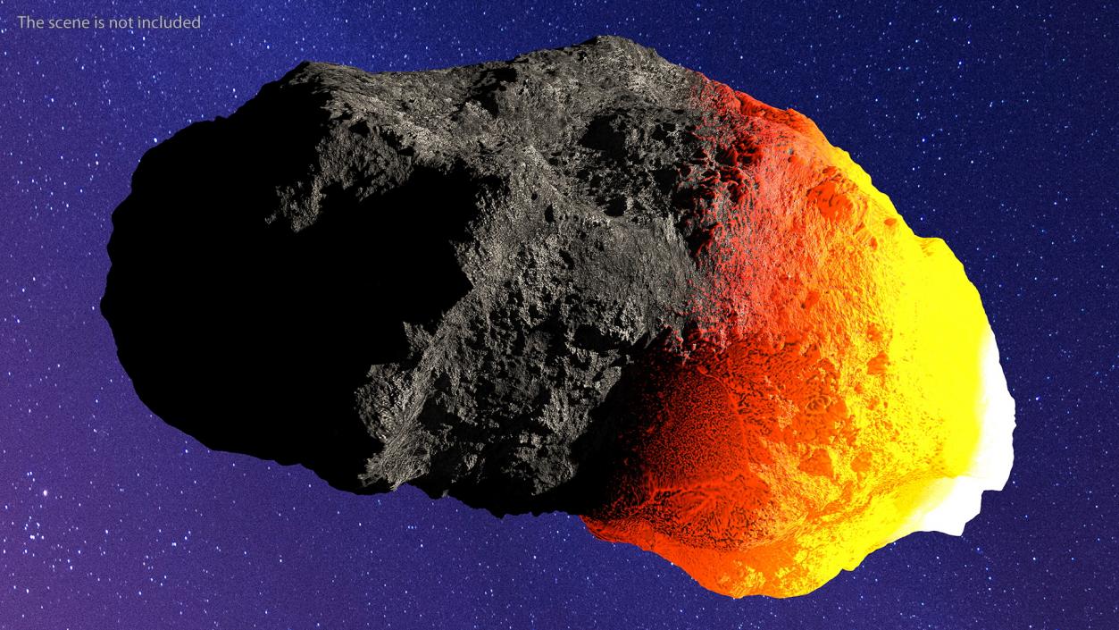 3D model Asteroid Burning in Atmosphere