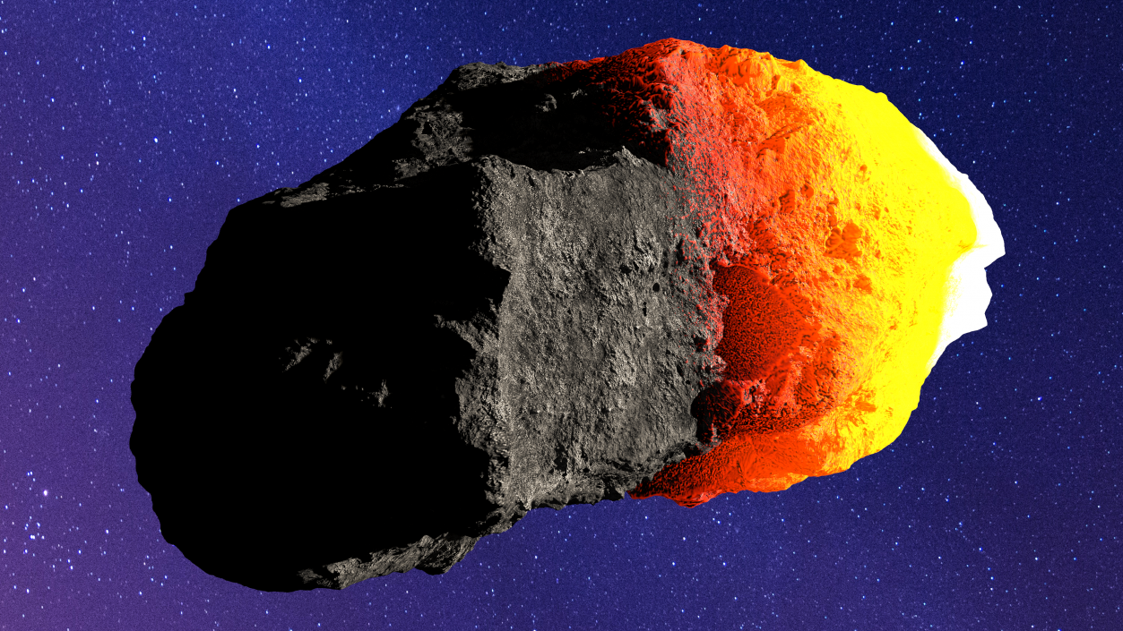 3D model Asteroid Burning in Atmosphere