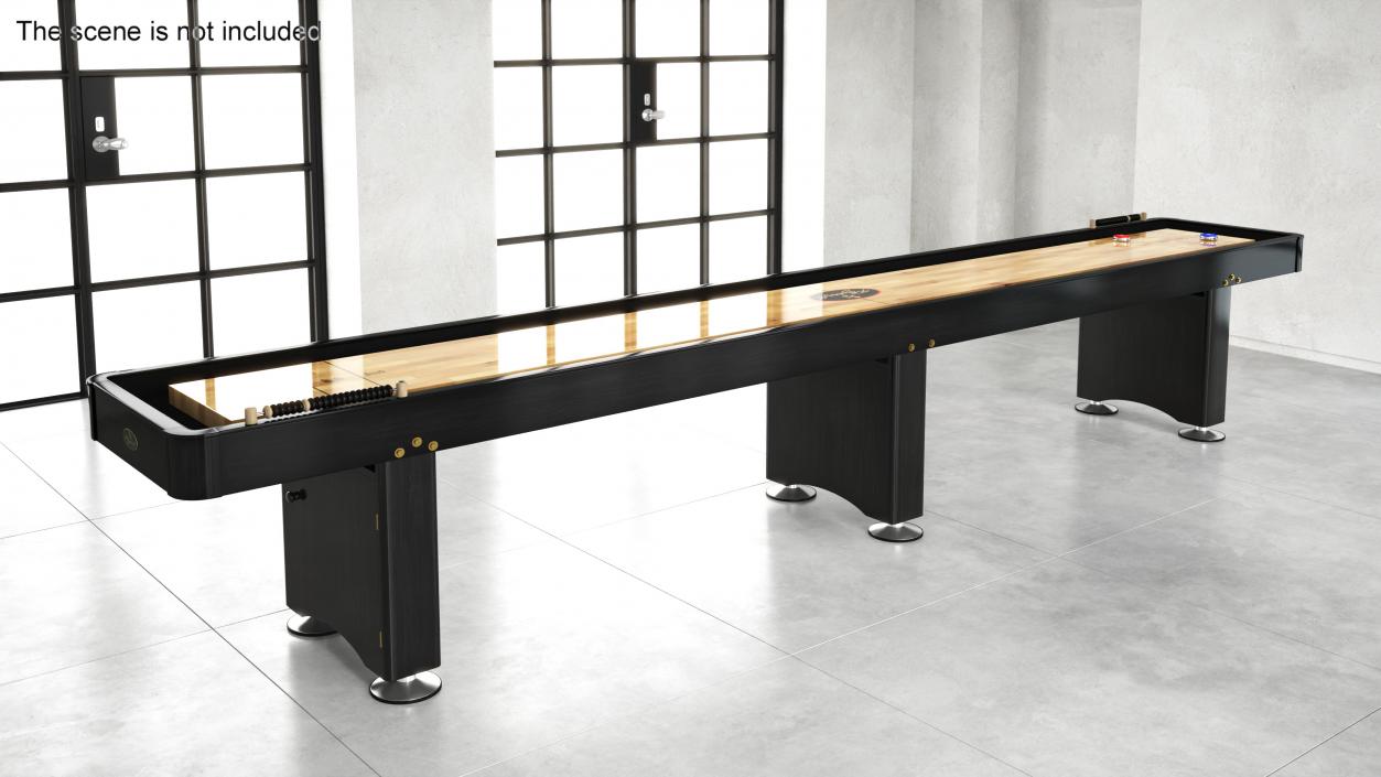 Black Shuffleboard Table 3D model