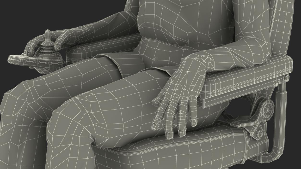 Patient with Jazzy Select Wheelchair Rigged for Cinema 4D 3D