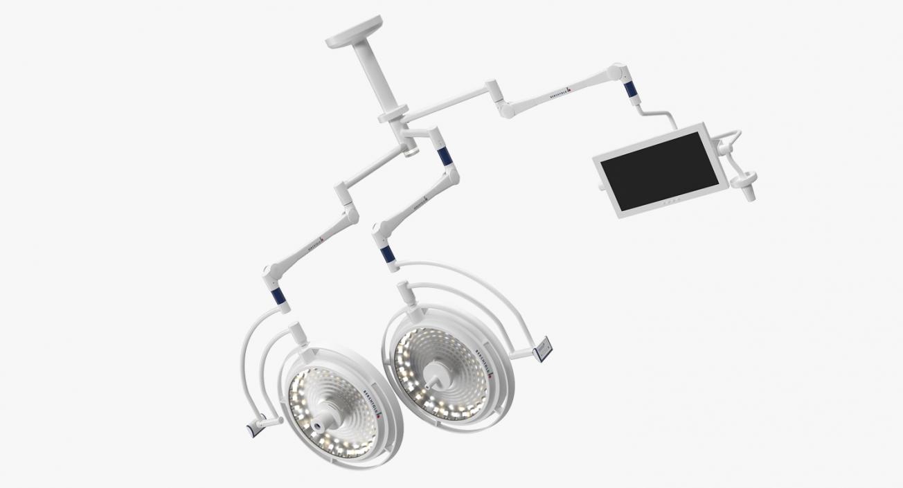 Ceiling Mount Berchtold Chromophare Two Surgical Light with Monitor 3D