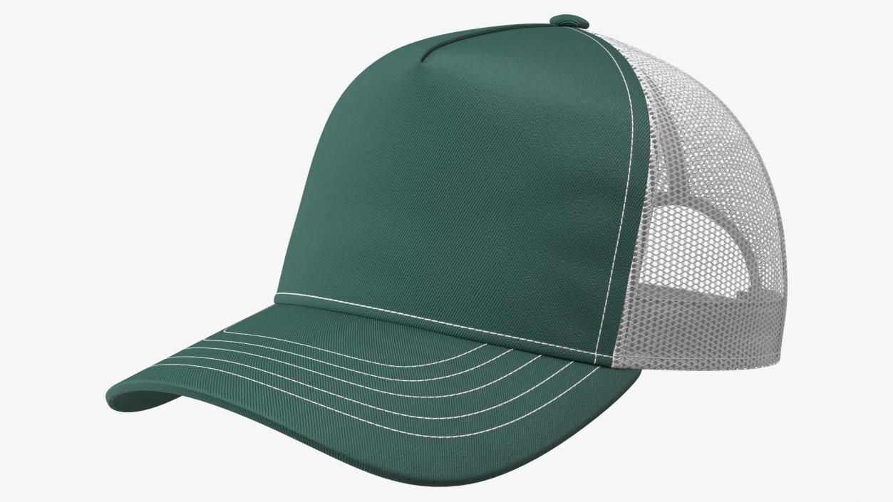 Trucker Hat Dark Green 3D